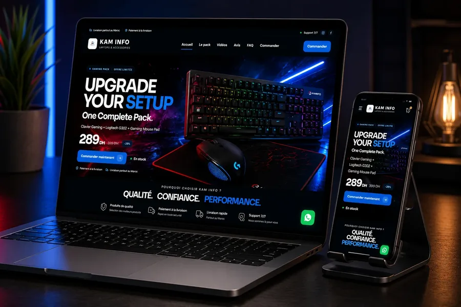 Landing page gaming KAM INFO